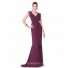 Mermaid V Neck Long Burgundy Chiffon Lace Special Occasion Evening Dress