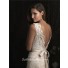 Mermaid V Neck Low Back Tulle Lace Wedding Dress With Sash Crystals