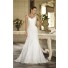 Mermaid V Neck Open Back Lace Wedding Dress With Detachable Train