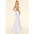 Modern Mermaid Two Piece White Taffeta Beaded Prom Dress