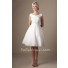 Modest A Line Cap Sleeve Short White Lace Party Prom Dress Corset Back