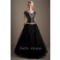 Modest A Line Sleeve Black Tulle Rhinestone Prom Dress Corset Back