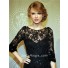 Modest Little Black Lace Sequin Taylor Swift Dress With Sleeve