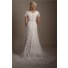 Modest Mermaid V Neck Vintage Lace Beaded Wedding Dress With Sleeves