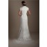 Modest Trumpet Mermaid Queen Anne Neckline Cap Sleeve Lace Wedding Dress