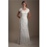 Modest Trumpet Mermaid Queen Anne Neckline Cap Sleeve Lace Wedding Dress