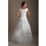 Modest Trumpet Square Neck Embroidery Taffeta Ruched Corset Wedding Dress With Sleeves