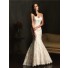 Nice Mermaid Sweetheart Ivory Lace Wedding Dress With Buttons Train