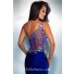 One Shoulder See Through Back Long Neon Green Chiffon Sequin Crystal Prom Dress