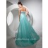 Pretty A Line Princess Sweetheart Long Turquoise Chiffon Prom Dress With Beading Sequins