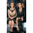 Pretty A Line Short Kim Kardashian Champagne Dress With Black Lace