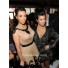 Pretty A Line Short Kim Kardashian Champagne Dress With Black Lace