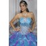 Pretty Ball Gown Purple Blue Organza Quinceanera Dress With Beading Ruffles