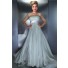 Princess A Line Illusion Neckline Long Chiffon Beaded Sleeve Prom Evening Dress