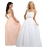 Princess A Line Open Back Corset Long White Tulle Beaded Teen Prom Dress