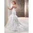 Princess A Line Scoop Neckline Tulle Organza Wedding Dress With Ruffle