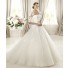 Princess A Line Strapless Lace Tulle Wedding Dress With Short Sleeve Jacket Crystal