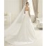 Princess A Line Strapless Lace Wedding Dress With Detachable Crystal Belt