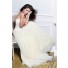 Princess A Line Strapless Long Ivory Tulle Lace Beaded Sheer Corset Prom Dress