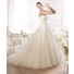 Princess A Line Strapless Off The Shoulder Ivory Layer Tulle Lace Wedding Dress