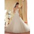 Princess A Line Sweetheart Corset Back Ruched Satin Tulle Lace Beaded Wedding Dress
