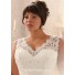 Princess A Line V Neck Organza Lace Plus Size Wedding Dress Corset Back With Straps