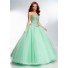 Princess Ball Gown Strapless Long Coral Tulle Beaded Prom Dress Corset Back
