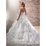 Princess Ball Gown Sweetheart Layered Organza Puffy Wedding Dress With Flowers