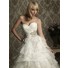 Princess Ball Gown Sweetheart Layered Organza Ruffle Wedding Dress With Beading