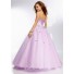 Princess Ball Gown Sweetheart Lilac Purple Satin Tulle Beaded Prom Dress Corset Back