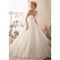 Princess Ball Gown Sweetheart Tulle Lace Beaded Wedding Dress With Crystal Belt