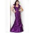 Princess Mermaid Sweetheart Long Purple Silk Evening Dress With Flowers Bolero Jacket