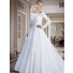 Princess Off The Shoulder Long Lace Sleeve Wedding Dress With Buttons