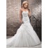 Romantic A Line Sweetheart Ruched Tulle Lace Wedding Dress With Crystal Belt