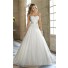 Romantic A Line Sweetheart Tulle Lace Corset Wedding Dress With Sash