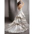 Romantic Ball Gown Strapless Champagne Satin Lace Beaded Corset Wedding Dress