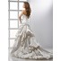 Royal A line Princess Strapless Ivory Satin Wedding Dress With Applique Beading Pick Up Skirt
