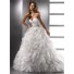 Royal Ball Gown Sweetheart Puffy Organza Wedding Dress With Pearls Beading