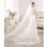 Sexy A Line Deep V Neck Sheer Long Sleeve Lace Wedding Dress With Flowers
