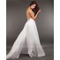 Sexy Backless High Slit Long White Chiffon Beaded Prom Dress With Straps