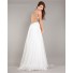Sexy Cut Out Backless Flowing White Chiffon Beaded Prom Dress With Straps