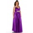 Sexy Long Purple Glitter Silk Plus Size Evening Prom Dress With Beaded Straps