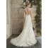 Sexy Mermaid Cap Sleeve Cut Out Backless Champagne Lace Beaded Wedding Dress