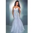 Sexy Mermaid Sweetheart Long White Chiffon Beaded Crystal Prom Dress