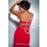 Sexy One Shoulder High Low Hem Side Cut Out Red Chiffon Beaded Prom Dress