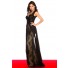 Sexy Sheath Cap Sleeve Backless Long Black Lace Beaded Sequin Evening Prom Dress