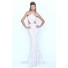 Sexy Sheath Halter Side Cut Out Open Back White Lace Evening Occasion Dress