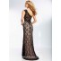 Sexy Sheath One Shoulder Long Black Lace Prom Dress With Slit