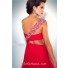 Sexy Sheath One Shoulder Side Cut Out Slit Long Red Chiffon Beaded Sequin Prom Dress