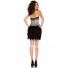 Sexy Sheath Strapless Short/ Mini Black Beaded Feather Cocktail Prom Dress